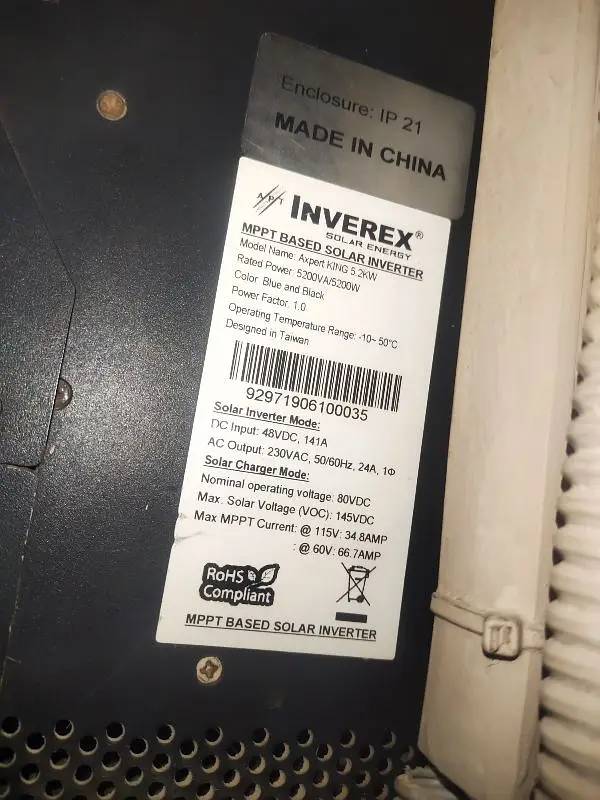 Invrex 5.2Kw Sell 65k only 15 July valid offer . .

                                                            alt=