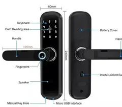Smart Fingerprint Face recogniton door lock wifi Gate lock wooden Tuya

                                                            alt=