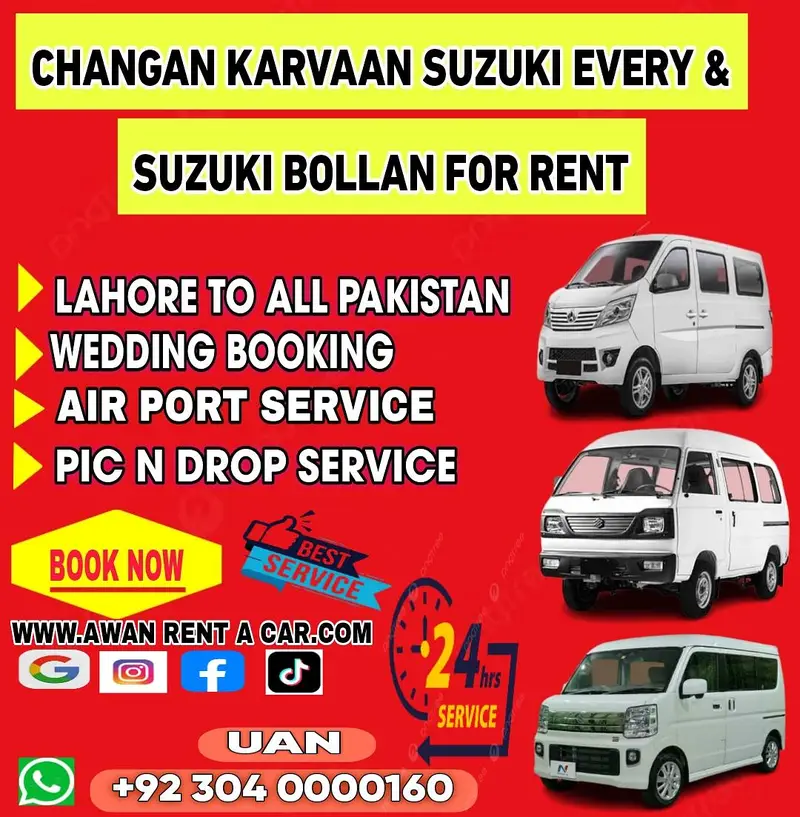 Changan Karvaan Suzuki Every & Suzuki Bolan Carry Daba For Rent
                                                            alt=
