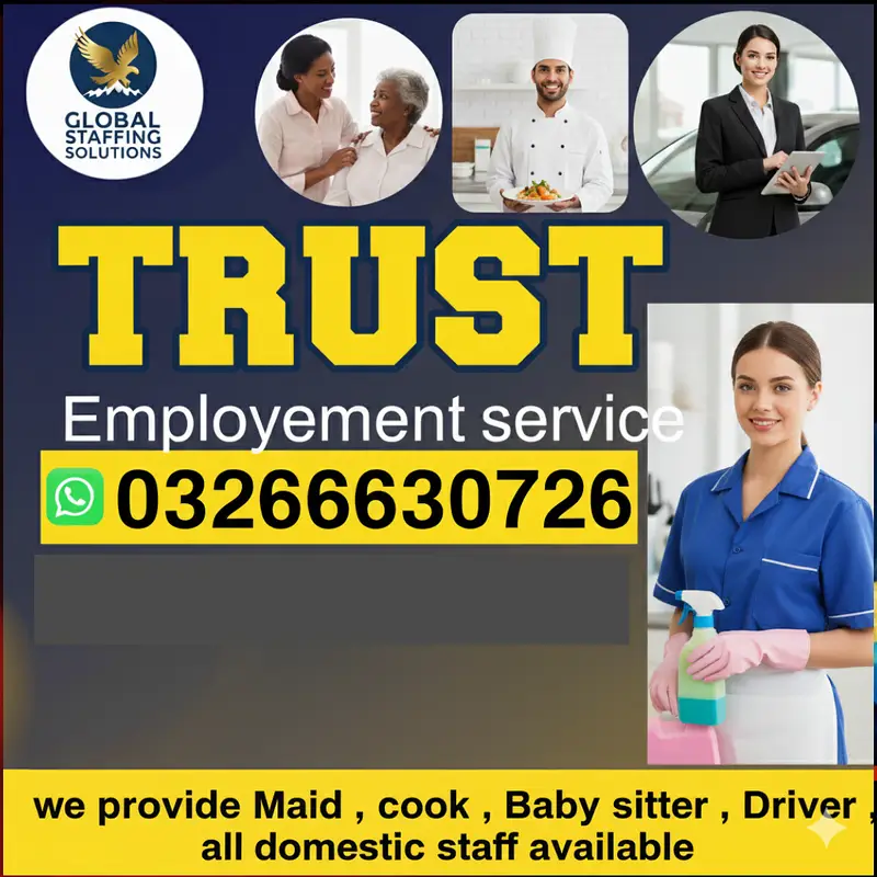 Maids / House Maids / cook / Nanny  chef / Baby Sitter maid available

                                                            alt=