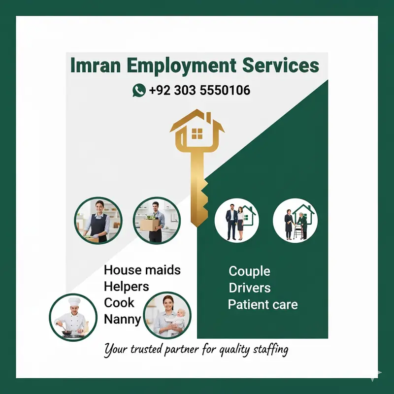 Maids | House Maids | cook | Nanny | chef | Baby Sitter maid availabl

                                                            alt=