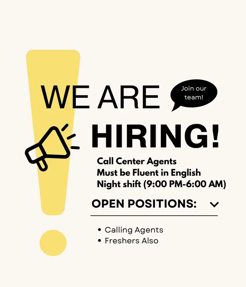 Hiring for Call Center

                                                            alt=