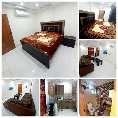 One Bed Apartment Furnished For Rent In bahria town Like New Family Building

                                                            alt=