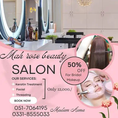 Threading, facial, Bridal makeup, Beauty salon, with discounted rates

                                                            alt=