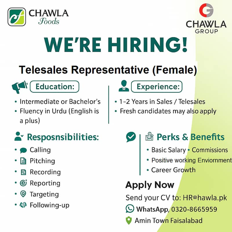 Female Telesales Representative

                                                            alt=