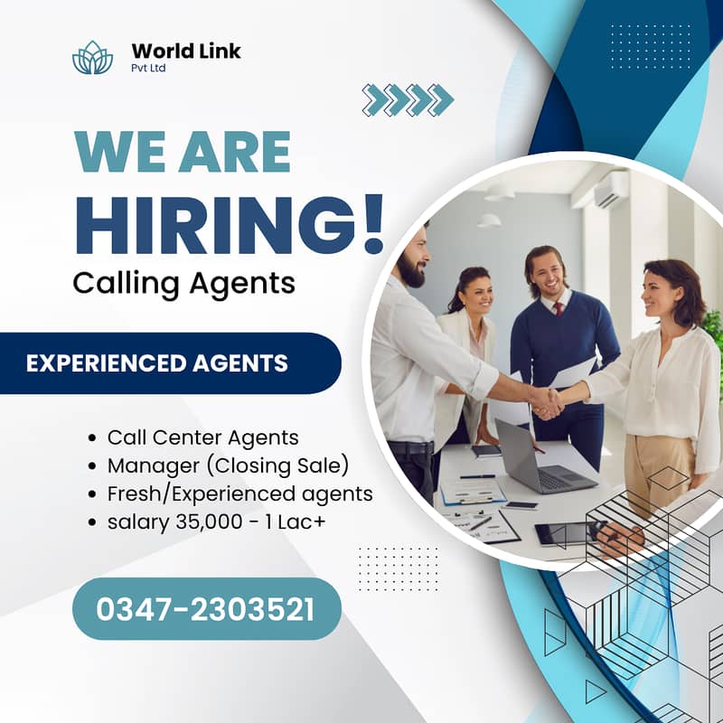 Calling Agents Required for Call Center

                                                            alt=