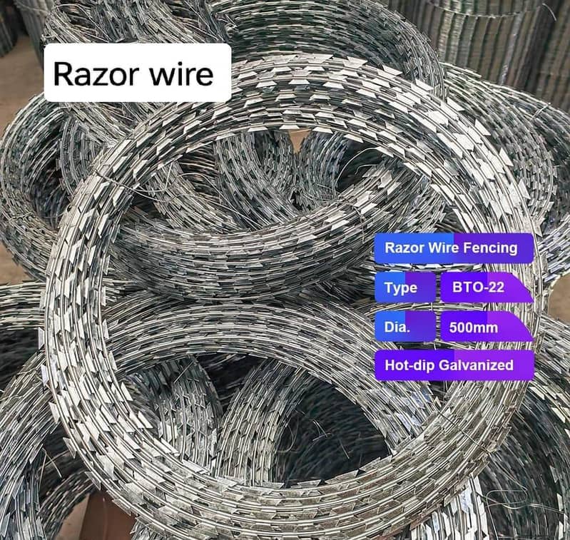 Razor Wire Barbed Wire Security Mesh Chain Link Fence Welded Mesh Jali