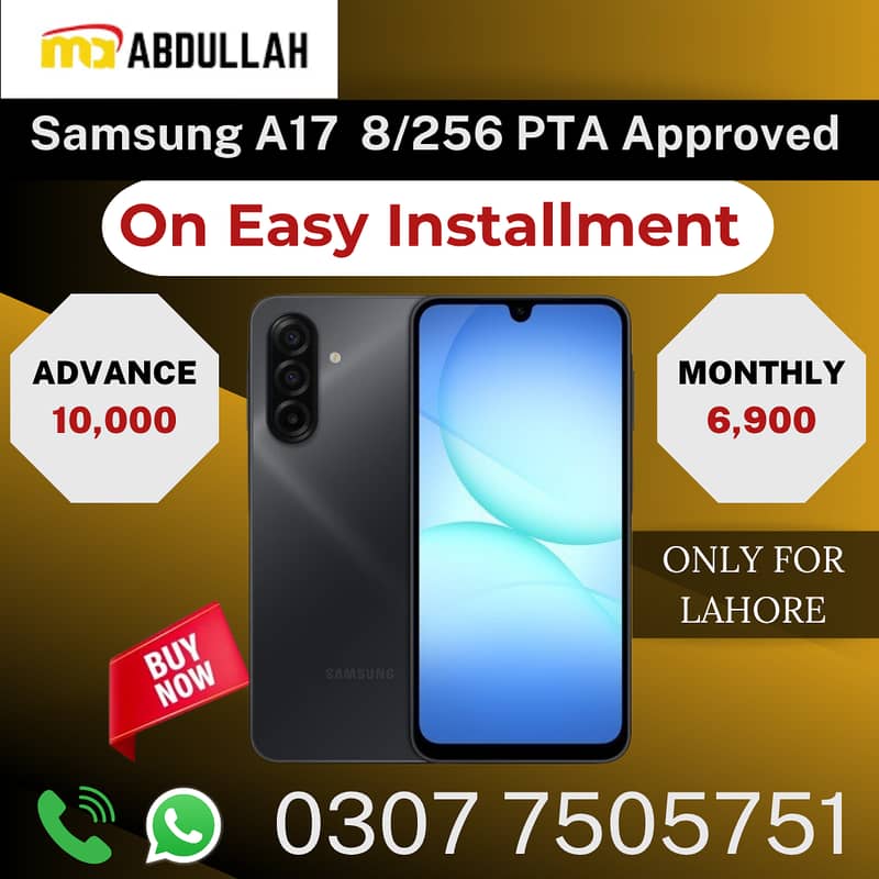 Samsung A17 PTA Approved Mobile 8/256 GB Available On Easy Installment

                                                            alt=