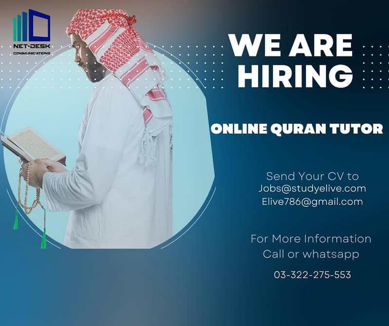 Online Quran Tutor | Male and Female | Jobs | Tutor

                                                            alt=