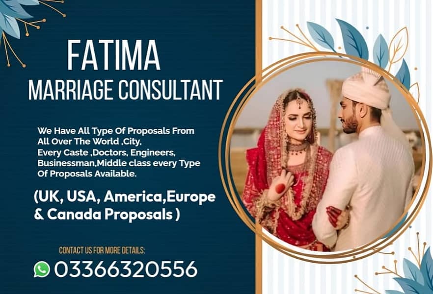 Marriage Bureau Services / abroad Proposals / Online Rishta Service

                                                            alt=