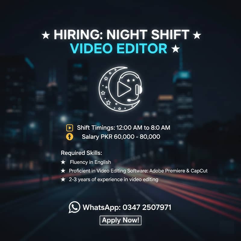 Hiring: Night Shift Video Editor

                                                            alt=