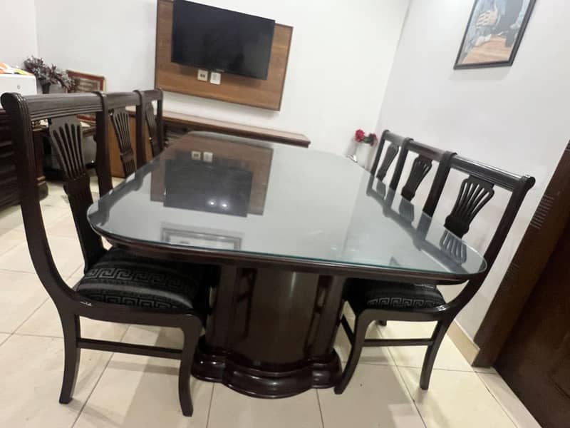 Dining Table | 6 Top Glass Dining |2 Multicolor Chair| Furniture

                                                            alt=