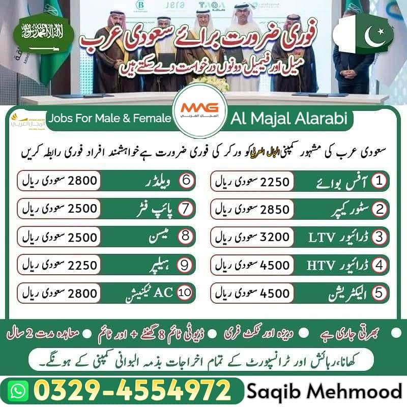 Vacancy in Saudi Arabia Company for Pakistanies, Urgent Jobs in Saudia

                                                            alt=