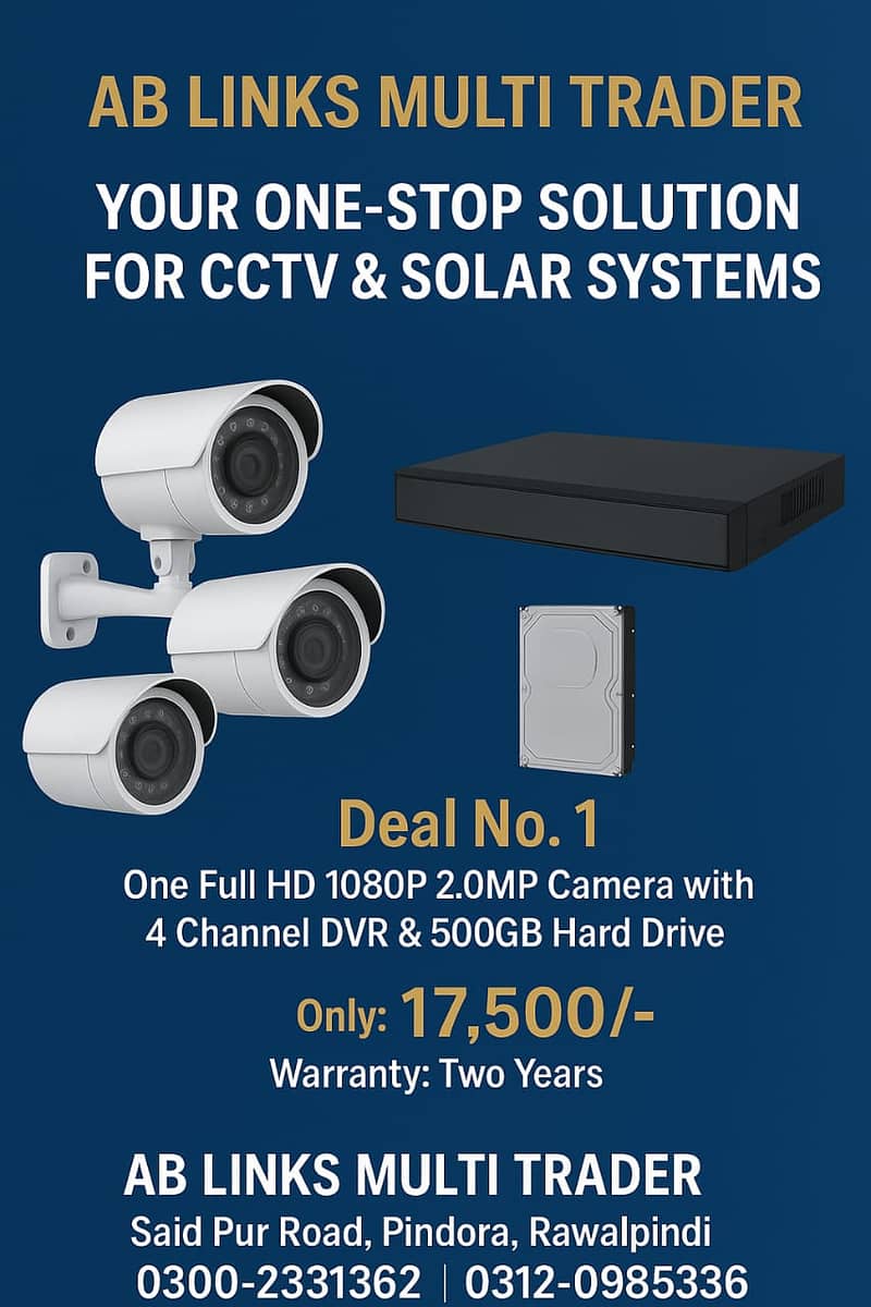CCTV Camera Sale & Installation | Budget Packages Available

                                                            alt=