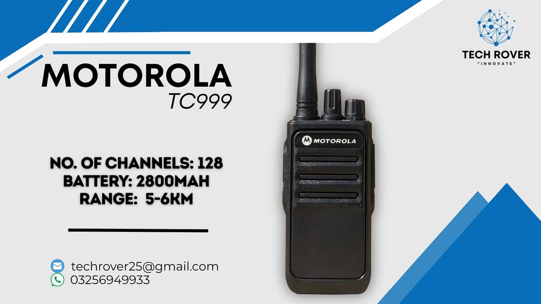 Walkie talkie ,Motorola, kenwood Samsung | Wirless Set |Motrola Tc999

                                                            alt=