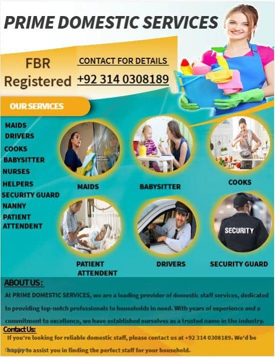 House maids , Maids , Baby Sitter , Chef , Cook , Patient Care ,Nurse

                                                            alt=