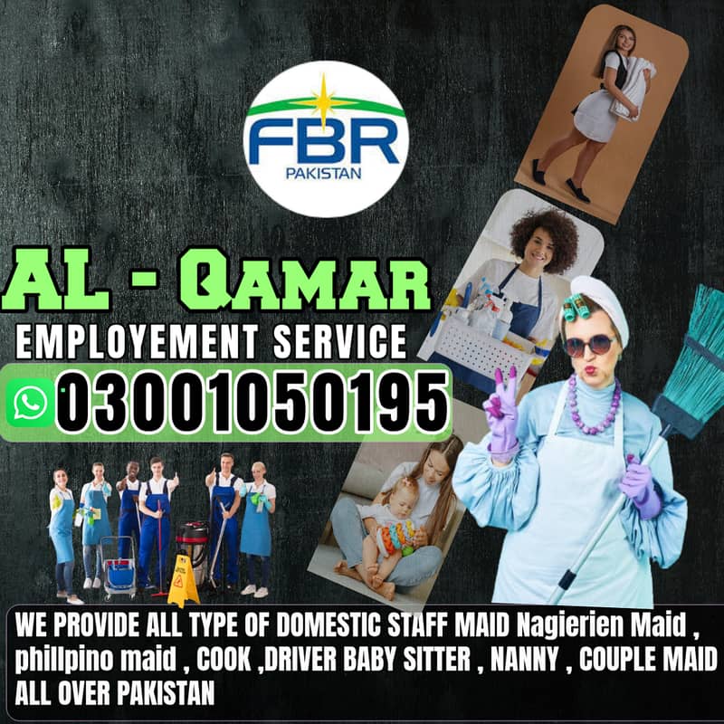 Maids / House Maids / cook / Nanny , chef / Baby Sitter maid available

                                                            alt=