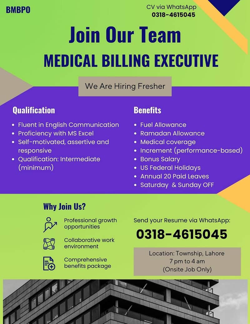 Medical Billing Executive (Production & AR)

                                                            alt=