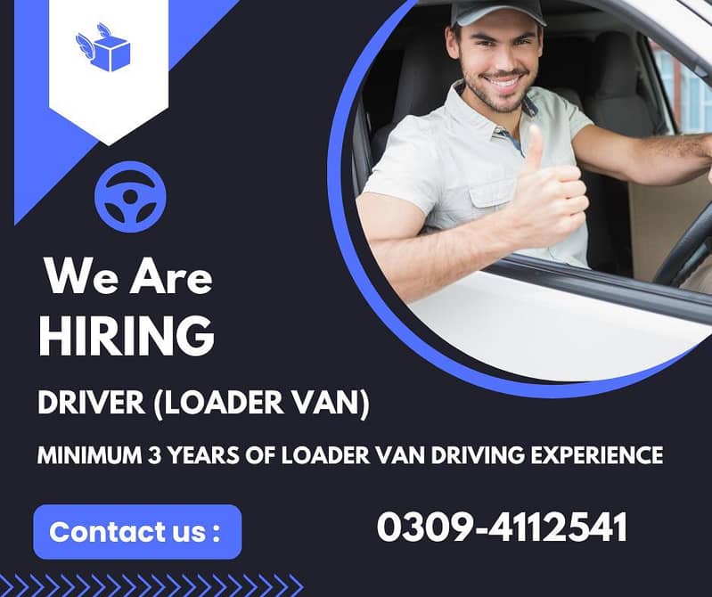 Driver | Loader | Driver for Van | Male Jobs | Urgent Hiring

                                                            alt=