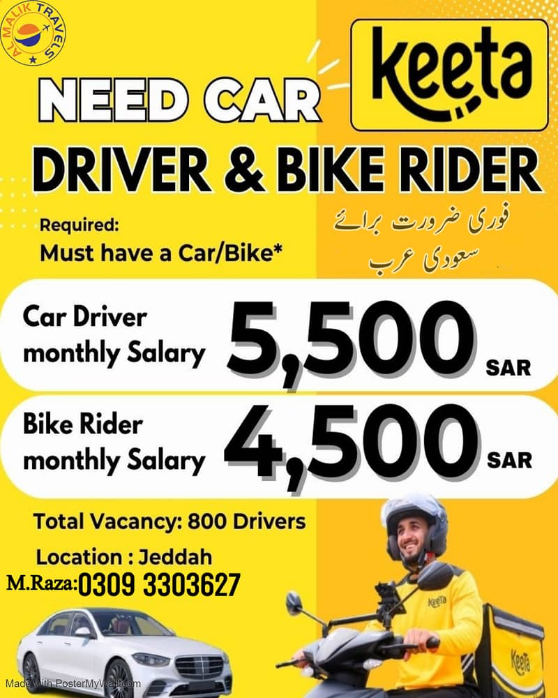 Rider Job / Driver Job / Saudi Arabia Job / JOBS

                                                            alt=