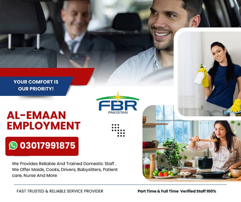 We Provide All Domestic Staff House Maids Babysitters Driver Cook Chef

                                                            alt=