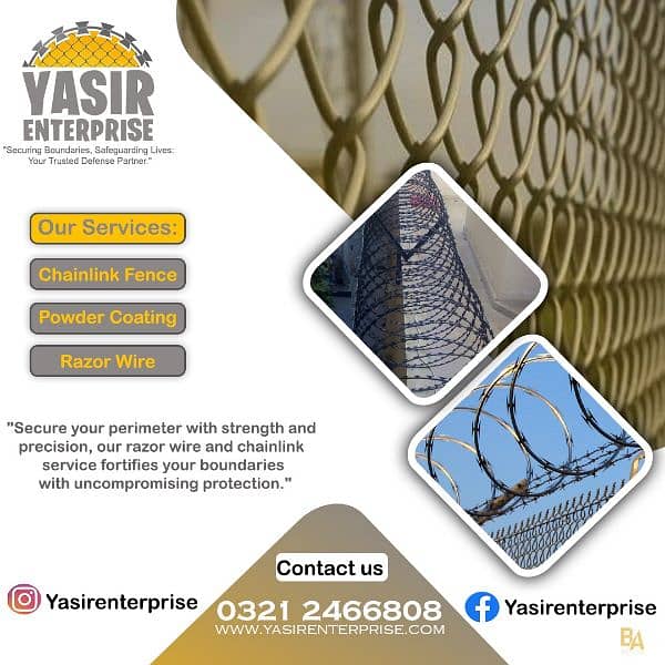 Best Chain link & Pole fabrication in Pakistan | Security fence |Razor

                                                            alt=