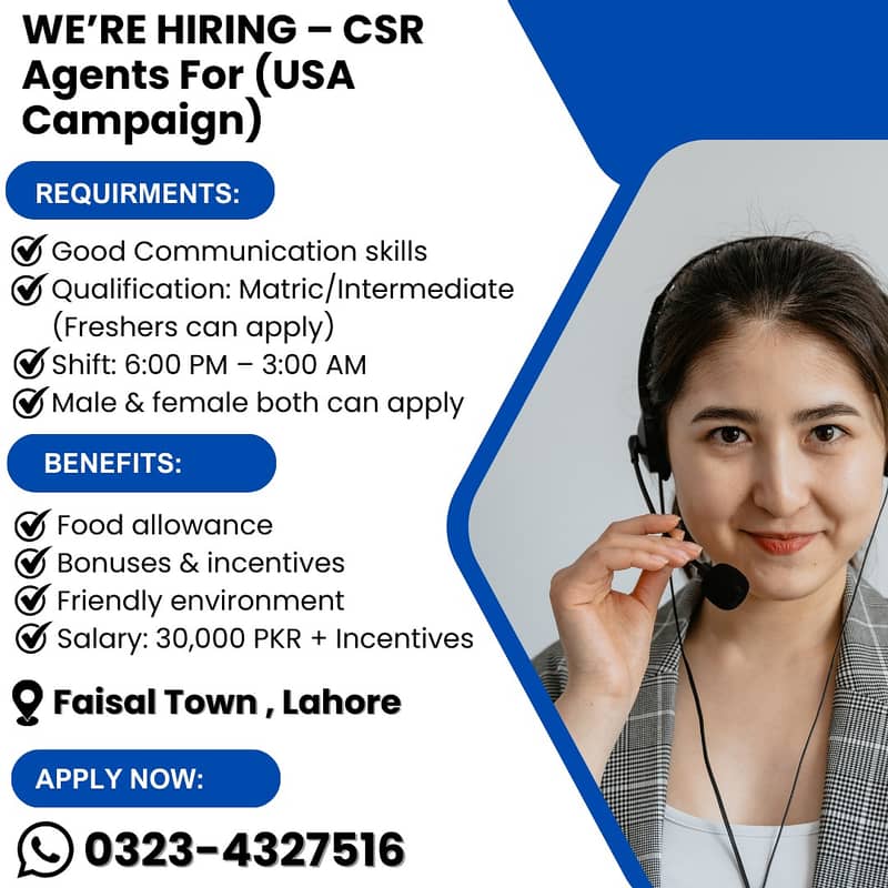 Call Center Jobs || CSR Required || Fresher Jobs || Jobs in Lahore

                                                            alt=