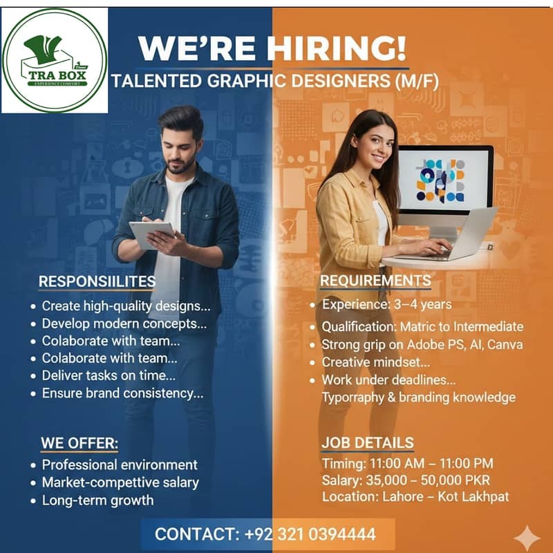 Graphic Designer Required – Urgent Hiring (Male & Female)

                                                            alt=