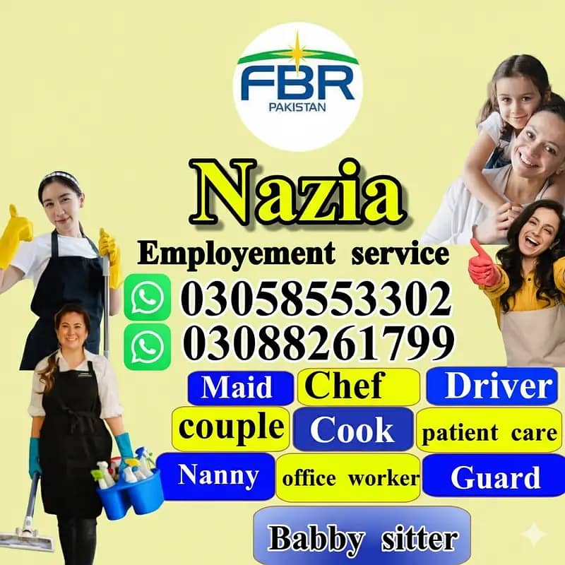 Maids / House Maids / cook / Patient care / Baby Sitter maid available

                                                            alt=