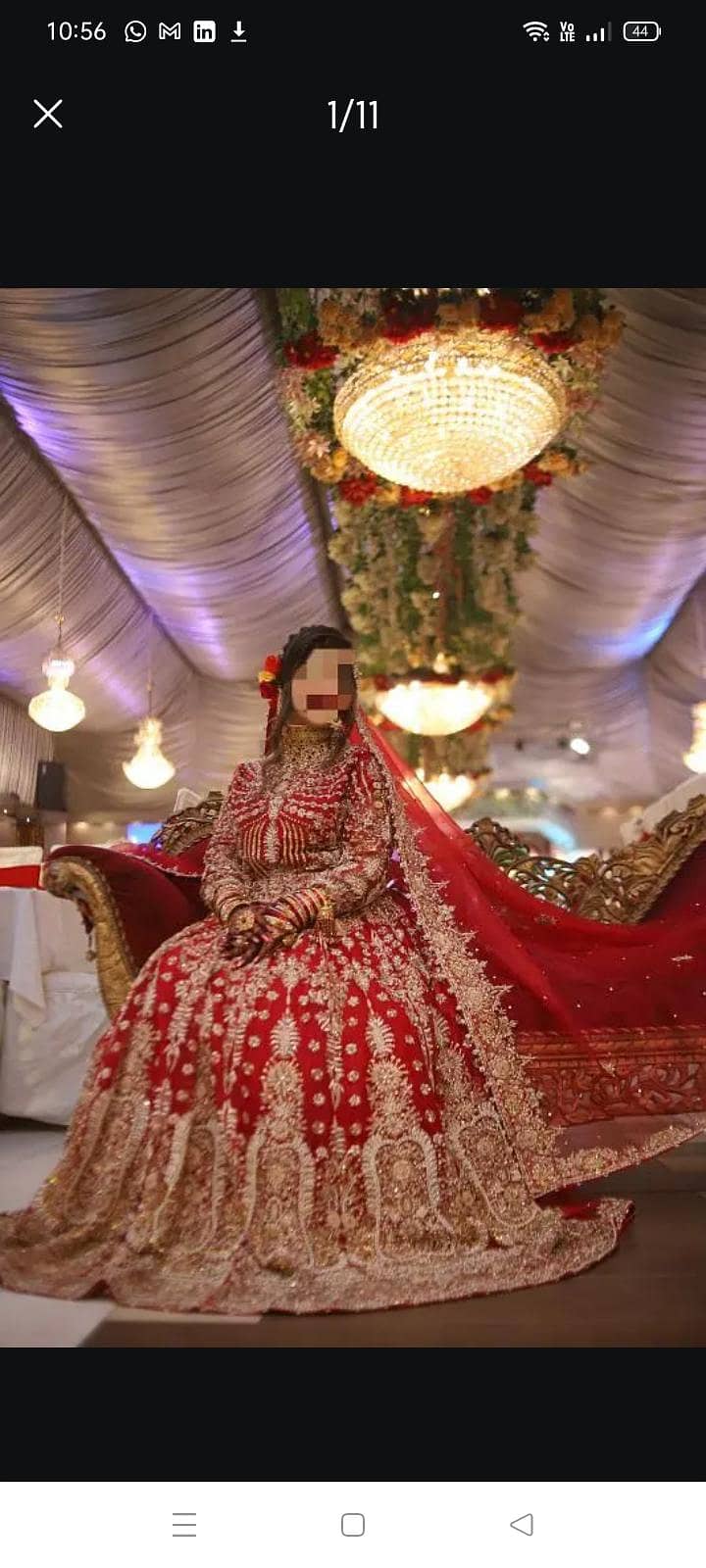 bridal dress/ red bridal dress / sharara / lahenga / barat dress

                                                            alt=