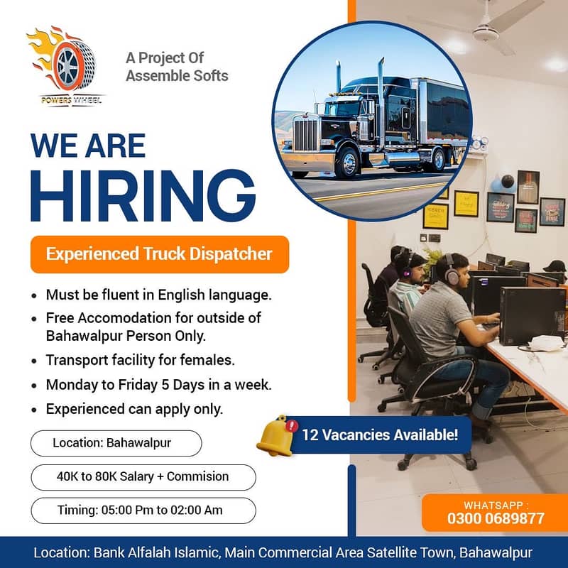 Truck Dispatcher Need || Call Center || Jobs || CSR || Cold Calling ||

                                                            alt=