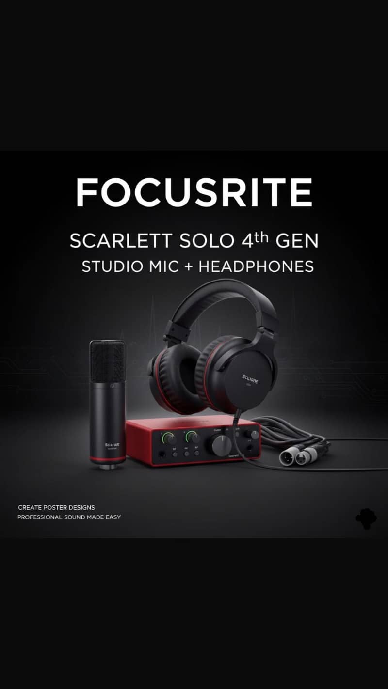 Focusrite scarlett solo studio 4th Gen (full bundle)

                                                            alt=