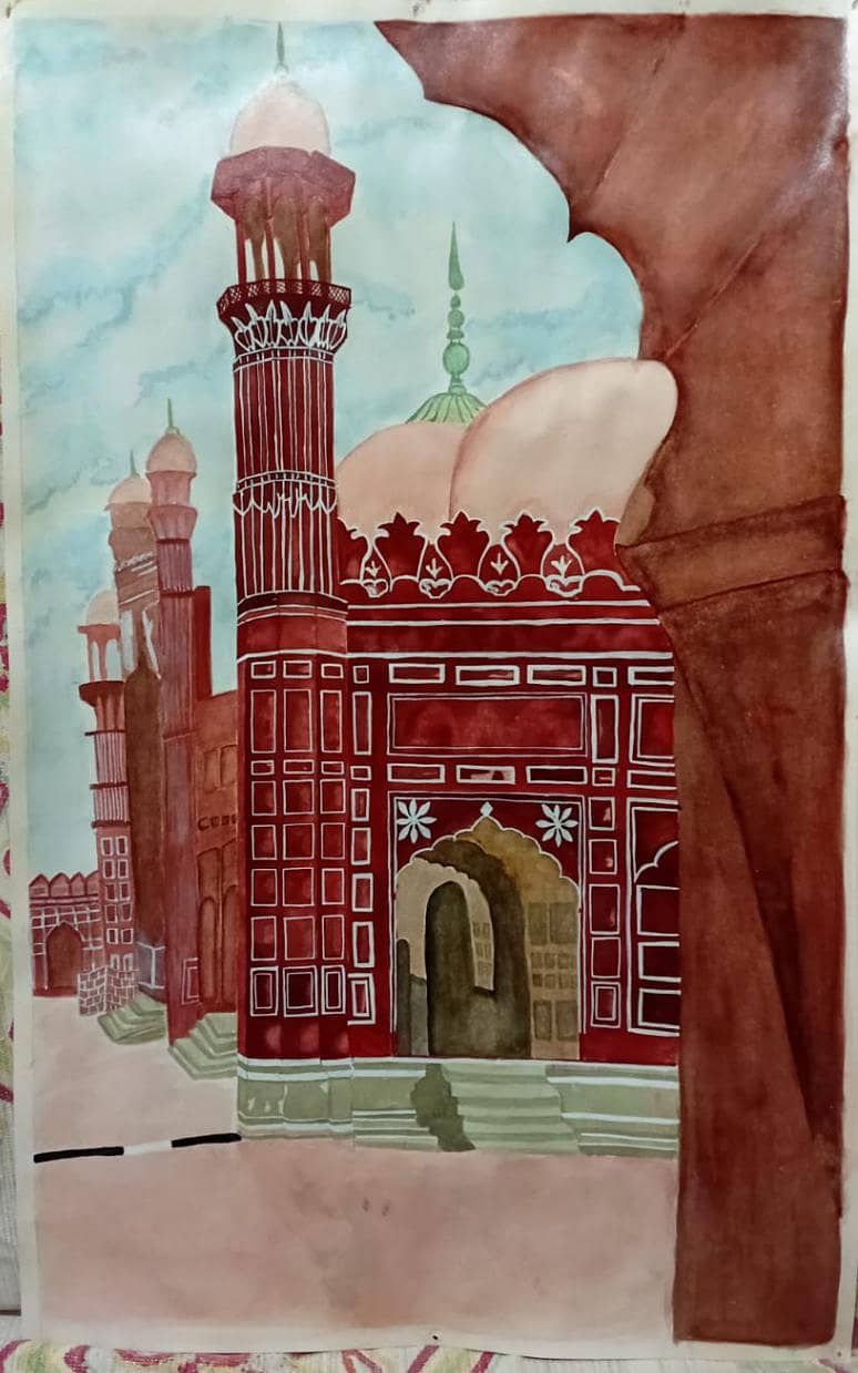 Hand Painted Watercolour Badshahi mosque

                                                            alt=