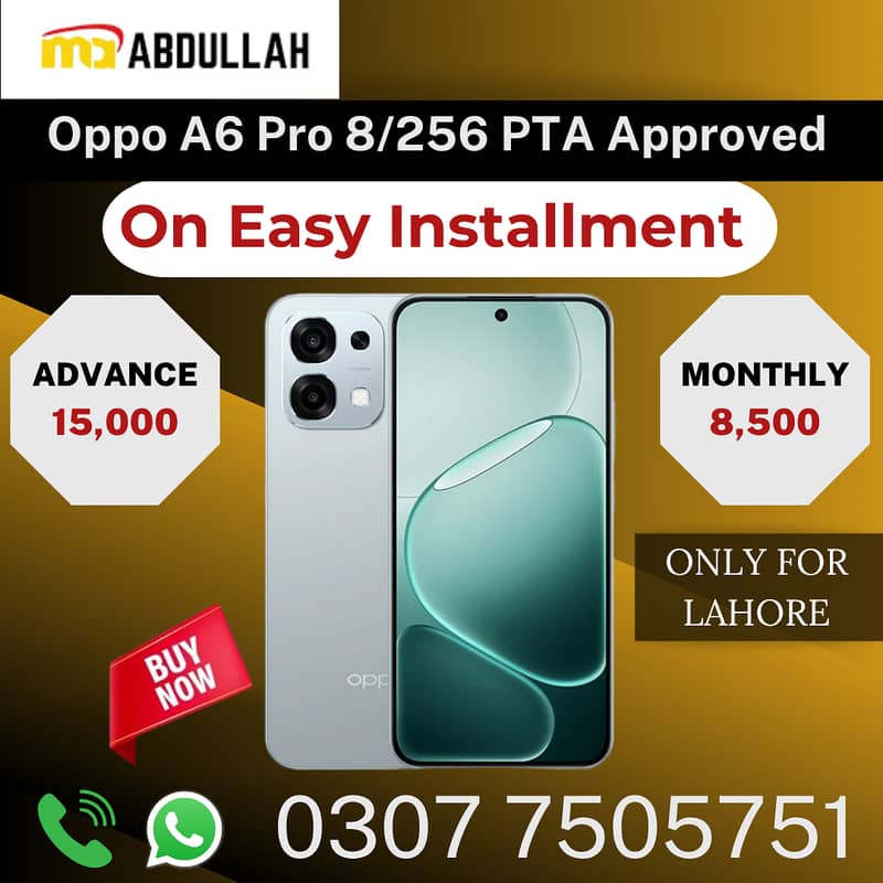 Oppo A6 Pro PTA Approved Mobile 8/256 GB Available On Easy Installment

                                                            alt=
