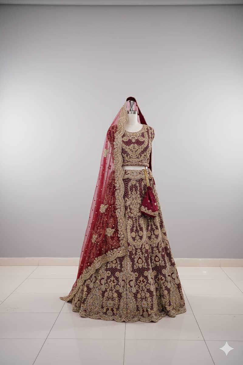 BRIDAL LEHANGA/LEHANGA CHOLI/BARAT DRESS/ BRIDAL DRESS/LEHANGA

                                                            alt=