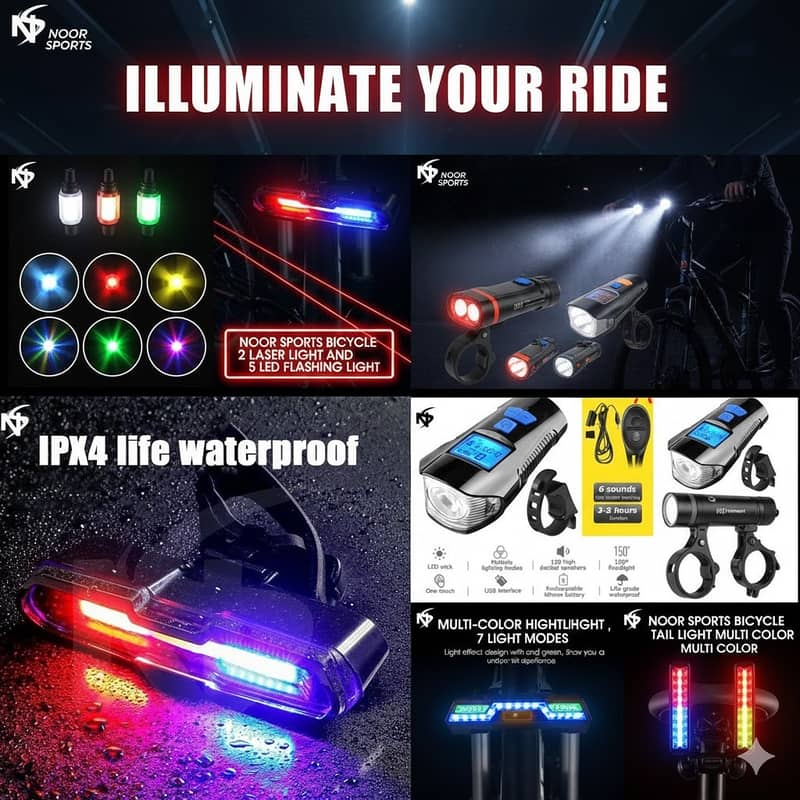 Super Bright Bicycle Lights | Front, Rear, Laser & Multi-Color Safety

                                                            alt=