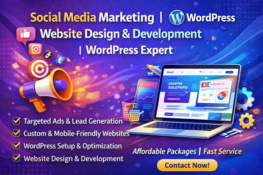 Social Media Marketing | Website Design & Development | WordPress

                                                            alt=