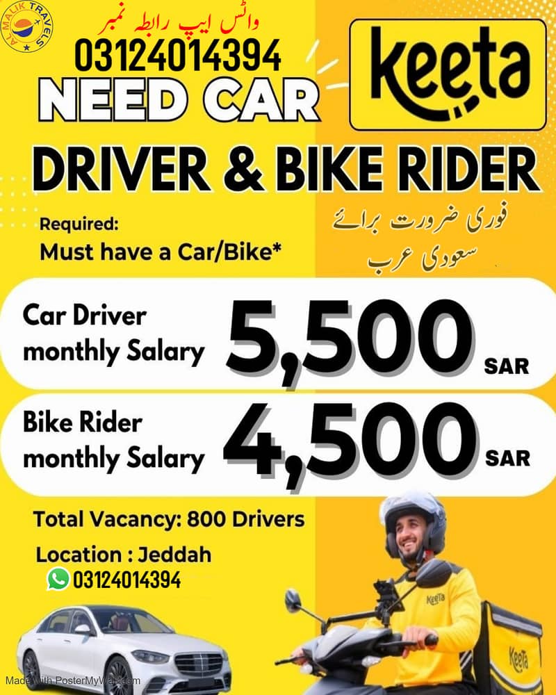 Rider Job / Driver Job / Saudi Arabia Job / JOBS

                                                            alt=