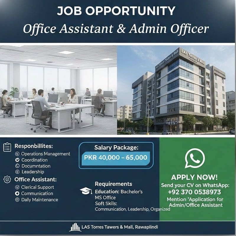 Office Assistant & Admin officer

                                                            alt=