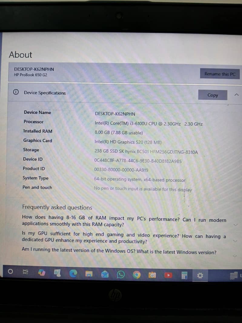 HP PROBOOK 650 G2

                                                            alt=