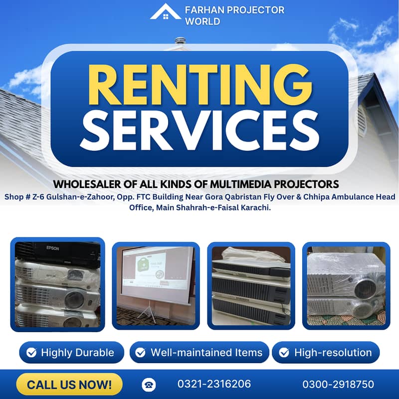 Projector & Speaker on Rent, Multimedia Projector Installation & Cable

                                                            alt=