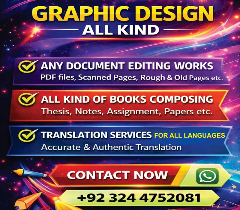 Documents Editing, Graphic Design, Translation, Books Composing

                                                            alt=