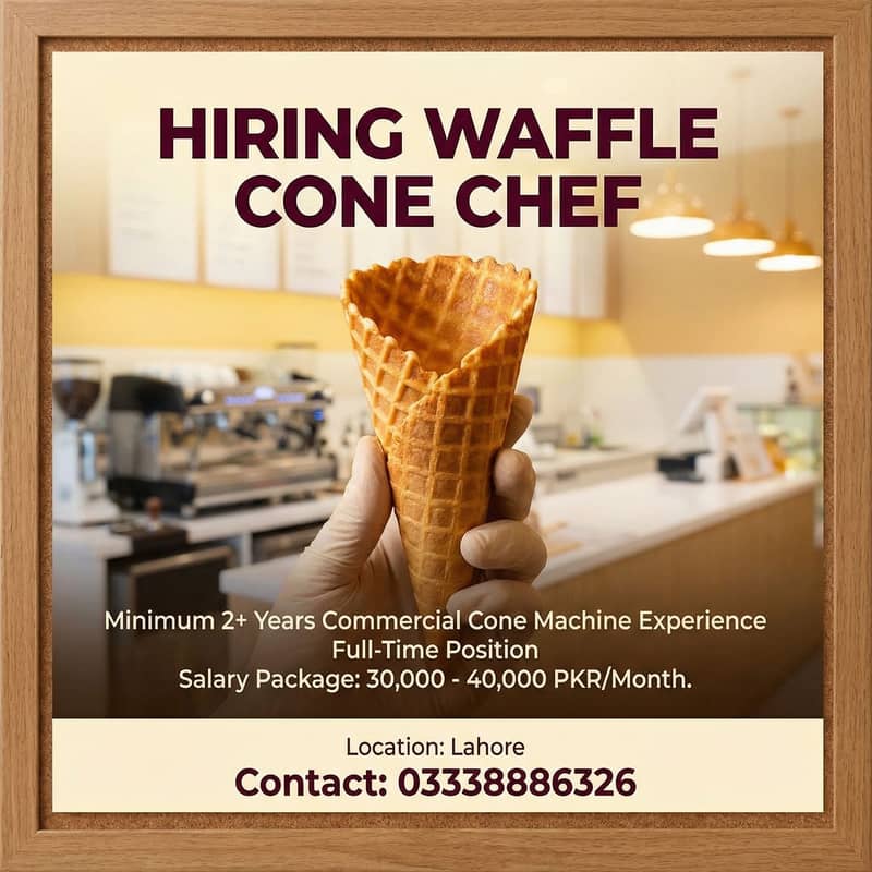 Waffle/cone maker job

                                                            alt=