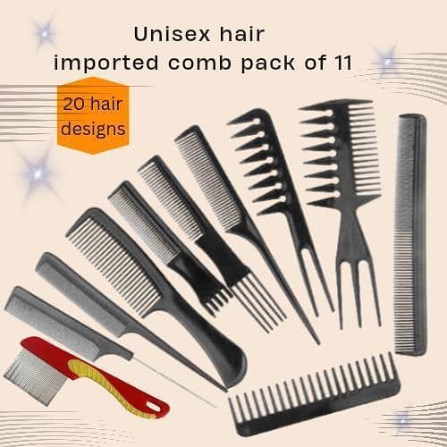 Unisex Hair Important comb pak of 11 ( 20 hair designs).

                                                            alt=