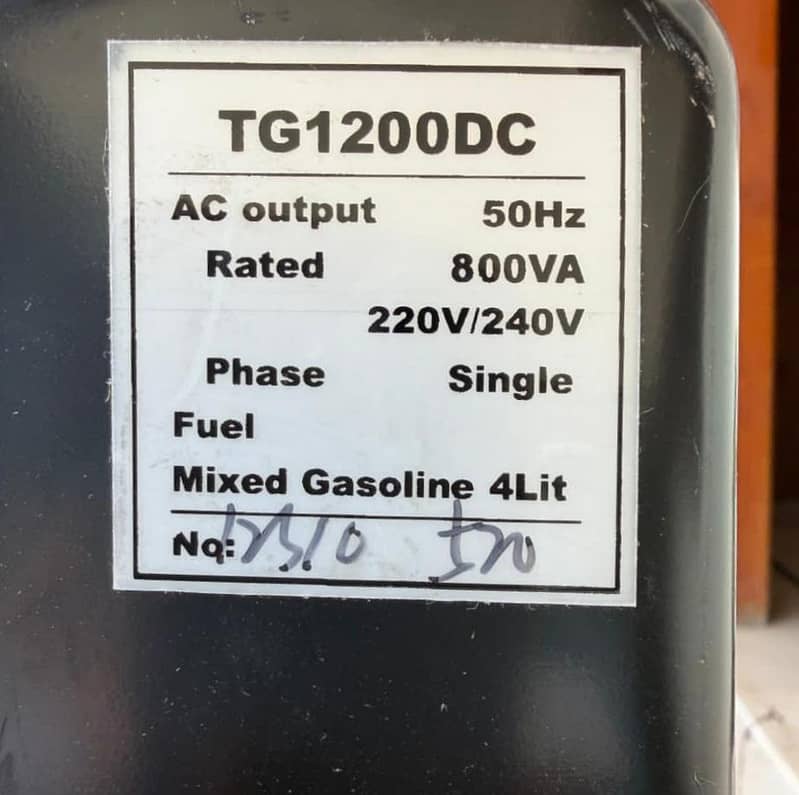 NEW Tiger TG1200 portable gasoline generator for sale

                                                            alt=
