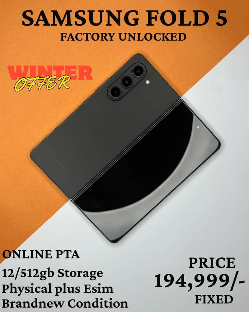 Samsung Galaxy Z fold 5 PTA Approved 512gb.

                                                            alt=