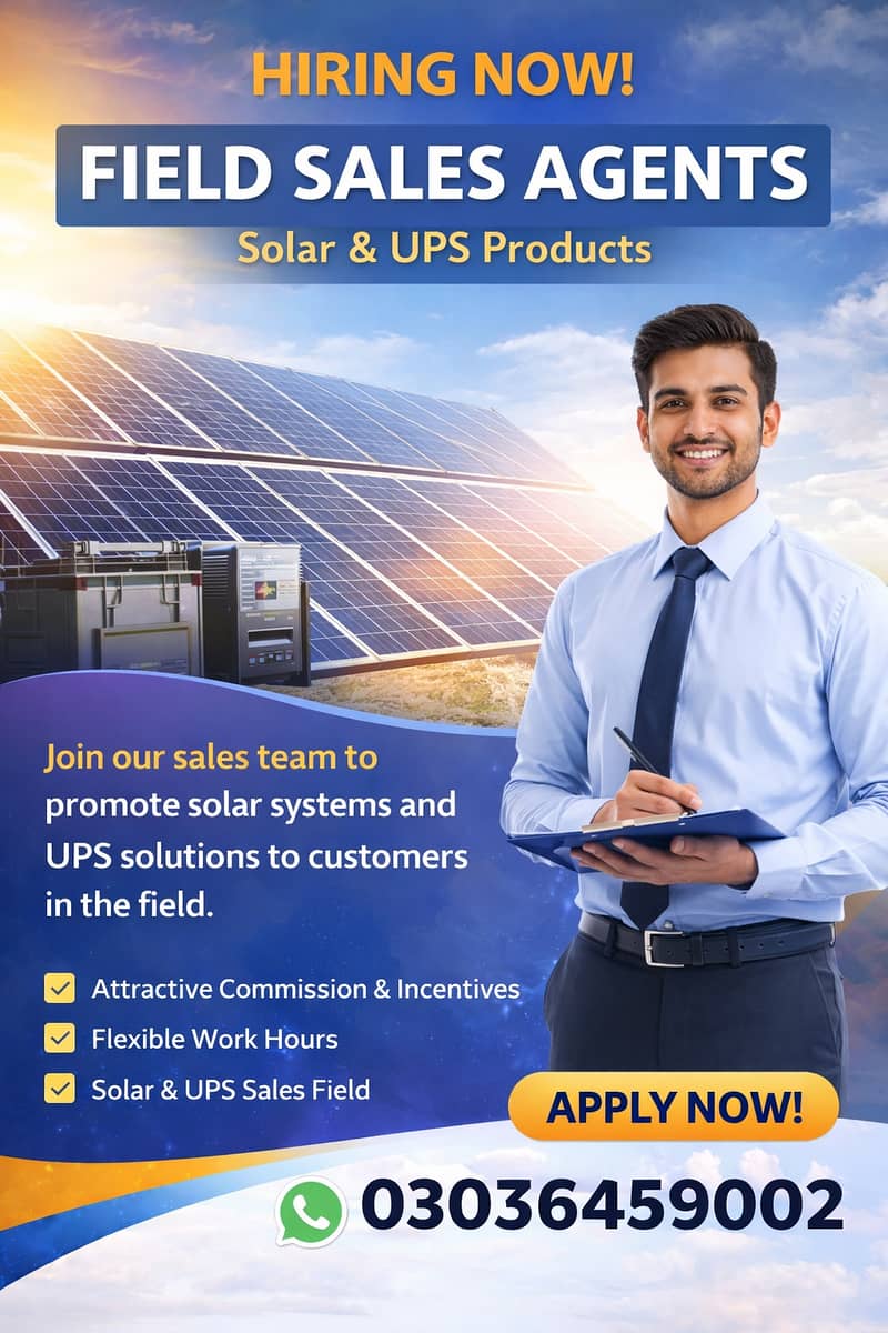 Solar & UPS Field Sales Executive Hiring – Apply Now

                                                            alt=