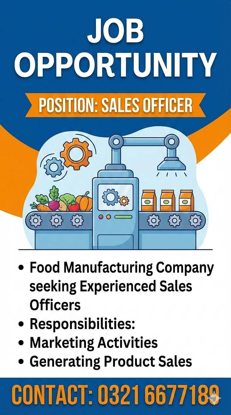 Sales Officer || Sales Job || Field Sales Expert (Male)

                                                            alt=