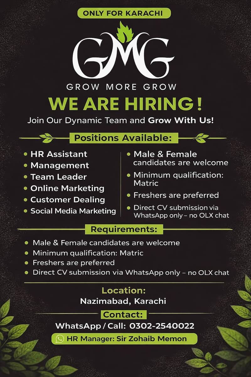 Indoor Office Work / Male & Female / Office Work / Only for Karachi

                                                            alt=