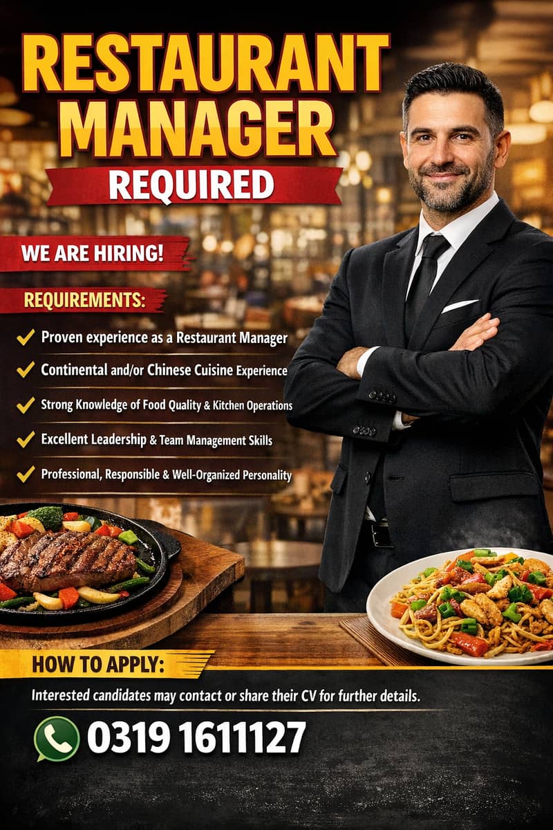 Restaurant Manager Required – Continental / Chinese Cuisine - Jobs

                                                            alt=